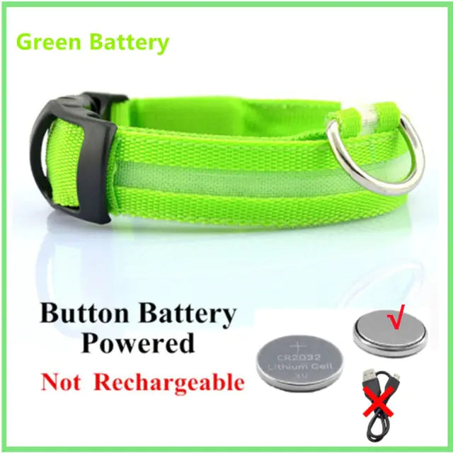 LED Dog Collar USB Rechargeable