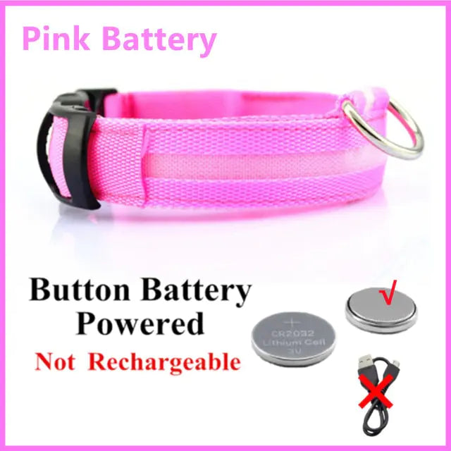 LED Dog Collar USB Rechargeable