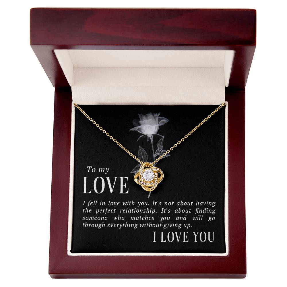 Yellow & White Gold Love Knot Necklace (V-Day Exclusive)