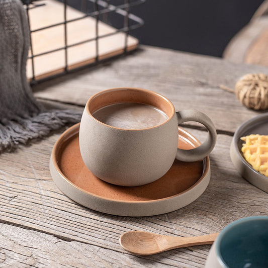 Ceramic Coffee Mug with Saucer