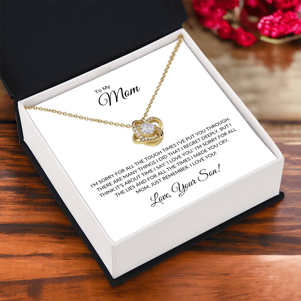 To My Mom - I'm Sorry - Love Knot Necklace