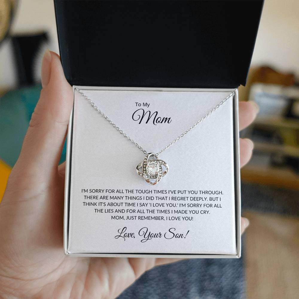 To My Mom - I'm Sorry - Love Knot Necklace