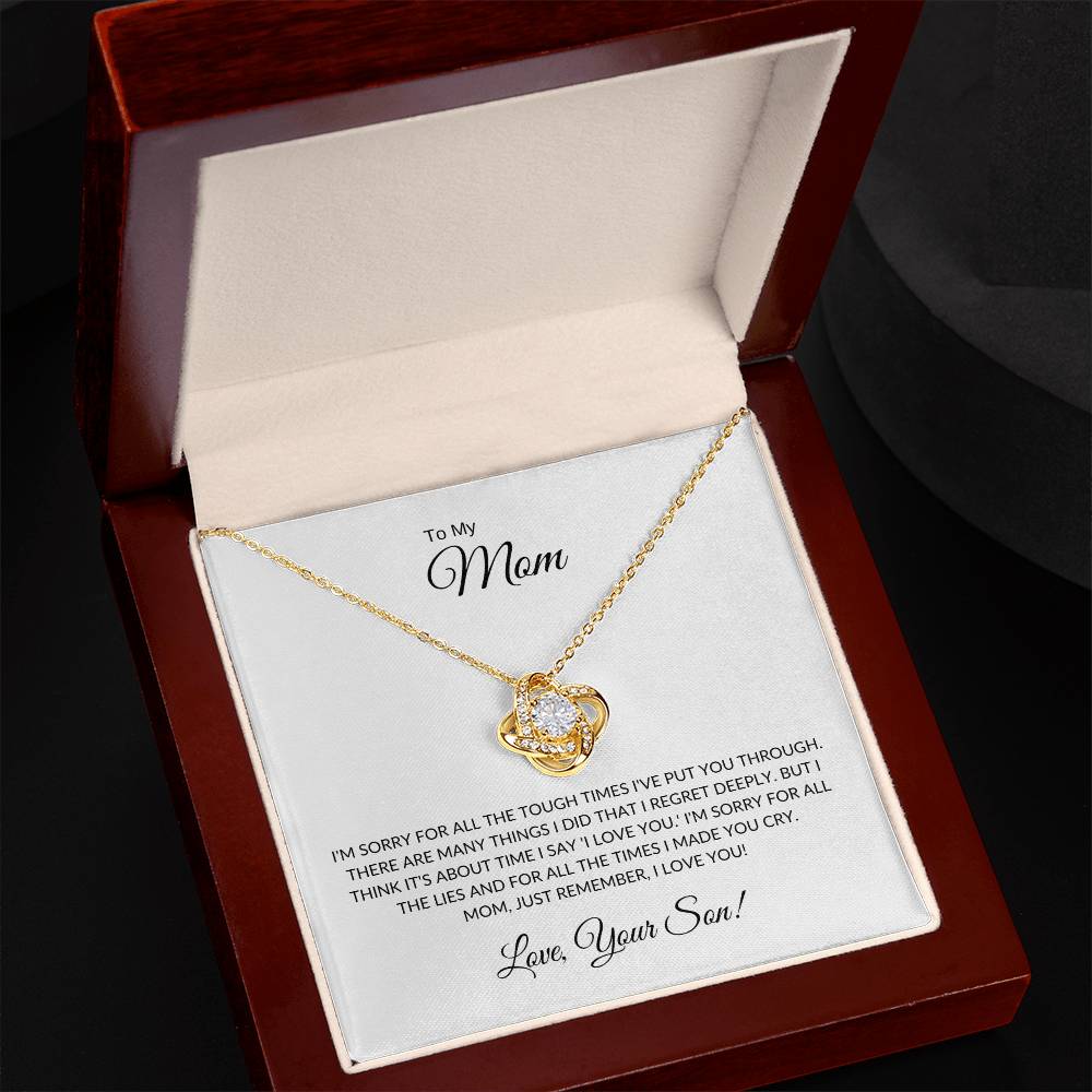 To My Mom - I'm Sorry - Love Knot Necklace