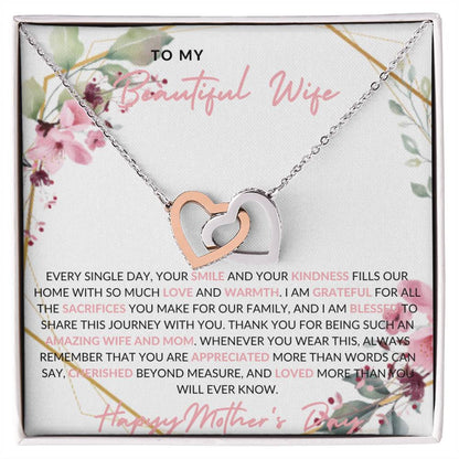 Amazing Wife and Mom - Interlocking Hearts Necklace