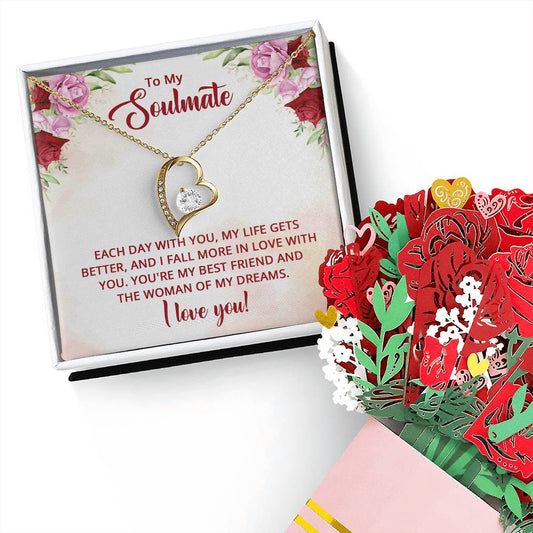 Forever Love Necklace + Sweet Devotion Flower Bouquet (V-Day Exclusive Bundle)