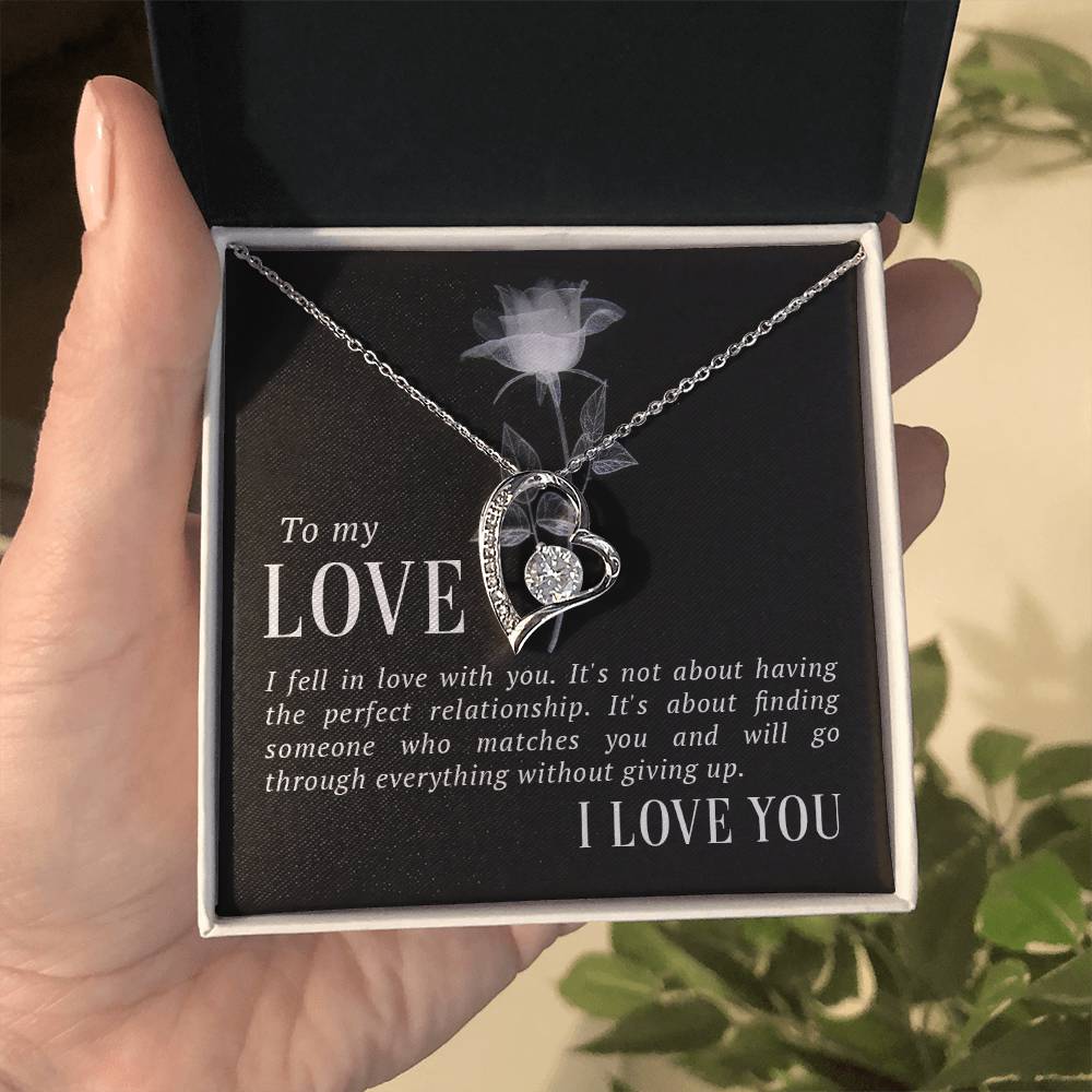 White & Yellow Gold Forever Love Necklace (V-Day Exclusive)